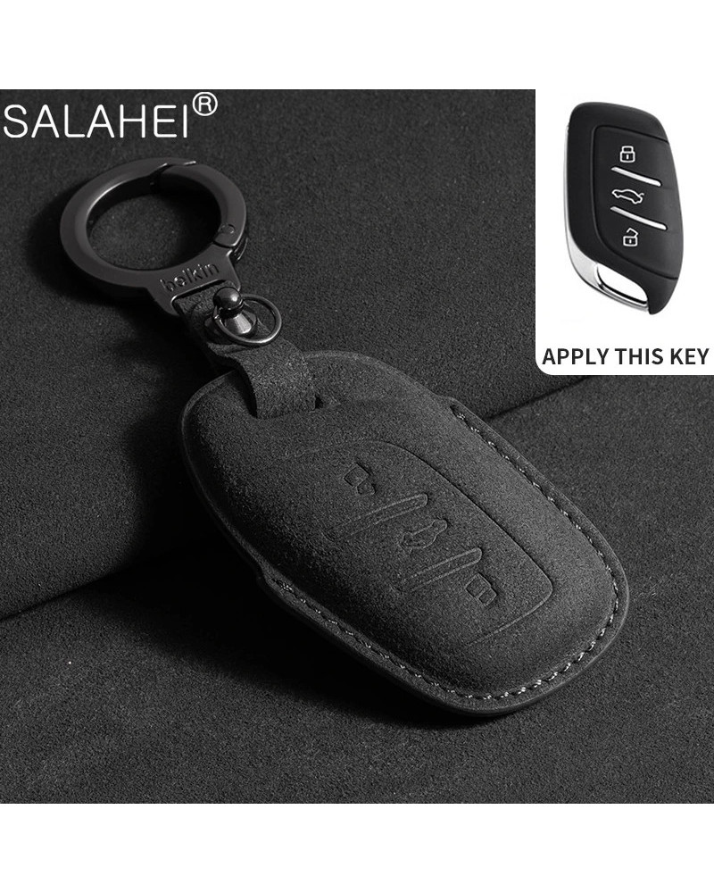 Funda de cuero de ante para llave de coche, accesorios para Saic MG, ZS, EV, MG6, MG4, EZS, HS, EHS, 2019, 2020, Roewe, RX5, I6,