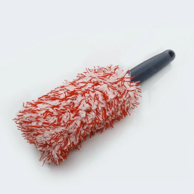 Brosse de lavage de voiture en peluche avec poignée coordonnante, super brosse, jantes, rayons, baril de roue, accessoires de vo