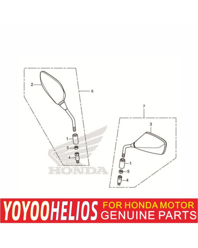 YOYOOHELIOS-Conjunto de espejo LEAD125 para motocicleta, piezas de rep