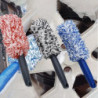 Brosse de lavage de voiture en peluche avec poignée coordonnante, super brosse, jantes, rayons, baril de roue, accessoires de vo