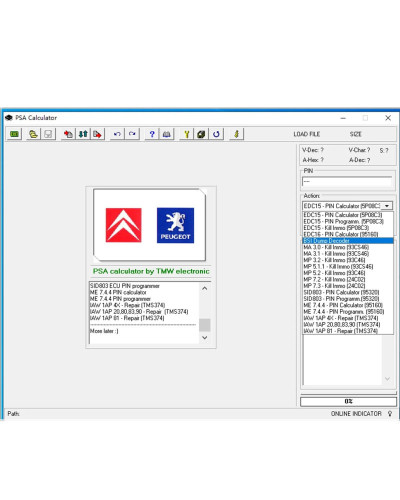 for PSA Calculator V16.04.07 Software for PSA PIN Calculator PSA ENGIN