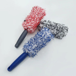 Brosse de lavage de voiture en peluche avec poignée coordonnante, super brosse, jantes, rayons, baril de roue, accessoires de vo