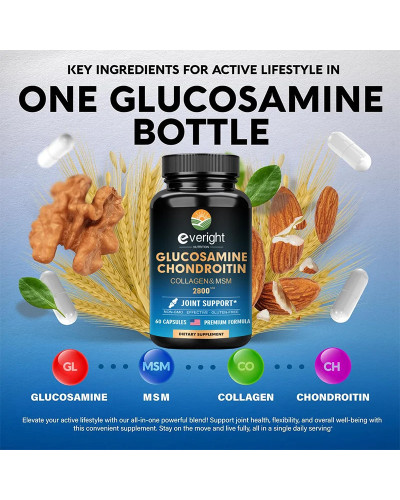 Glucosamina condroitina, cápsulas de colágeno, 2800 mg, suplemento nutritivo para la salud, Vegano sin GMO