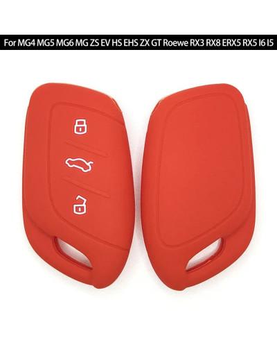 Funda de silicona para mando a distancia de coche, carcasa de 3 botones para MG4, MG5, MG6, MG, ZS, EV, HS, EHS, ZX, GT, Roewe, 