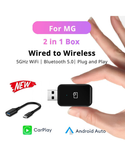 Mini adaptador inalámbrico inteligente 2 en 1, dispositivo con Android, CarPlay, para MG, ZS, EV, MULAN, MG4, MG5, EHS, MARVEL R