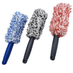 Brosse de lavage de voiture en peluche avec poignée coordonnante, super brosse, jantes, rayons, baril de roue, accessoires de vo