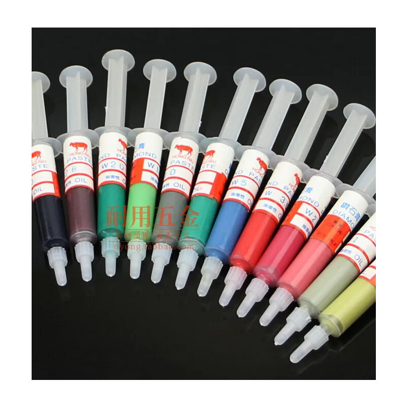 12pcs 5 gram Diamond Polishing Lapping Paste Compound Syringes 0.5 to 40 Micron