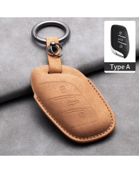 Funda de cuero para mando a distancia de coche, 3 botones, MG4, 2023, Mg6, Ev, MG, HS, GT, ZS, EV, ZX, MG5, Roewe, RX3, RX5, RX8