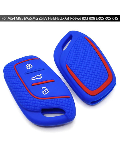 Funda de silicona para llavero, cubierta de 3 botones para MG 4, 2023, Mg4, Ev, MG, HS, GT, ZS, EV, ZX, MG5, MG6, Roewe RX3, RX5