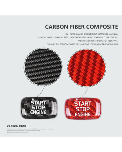 For Volvo XC60 Car Engine Start Stop Button Cover Real Carbon Fiber St