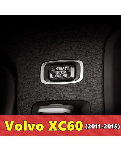 For Volvo XC60 Car Engine Start Stop Button Cover Real Carbon Fiber St