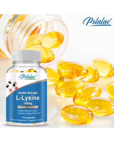 L-lysine 1000 Mg-Aminoácido esencial, función inmunológica saludable, apoya la sintetización de colágeno