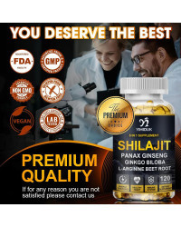 Shilajit-cápsulas orgánicas de máxima potencia, 7100 MG, con ácido Fulvic y minerales traza para mejorar la energía y el soporte