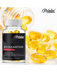 Astaxantina islandesa de 12 Mg con aceite de coco orgánico, suplemento alimenticio, 120 Softgels, Vegano