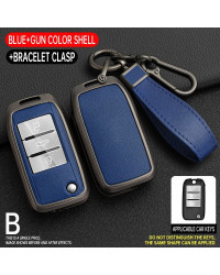 Funda de cuero para llave de coche, accesorio de aleación de Zinc para Roewe RX5, MG3, MG5, MG6, MG7, MG, ZS, GT, GS, 350, 360, 