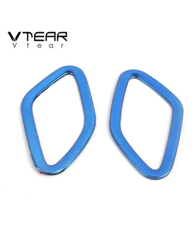 Vtear-cubierta de salida de aire de coche para MG ZS, marco de decoración, accesorio de moldura de acero inoxidable, piezas inte