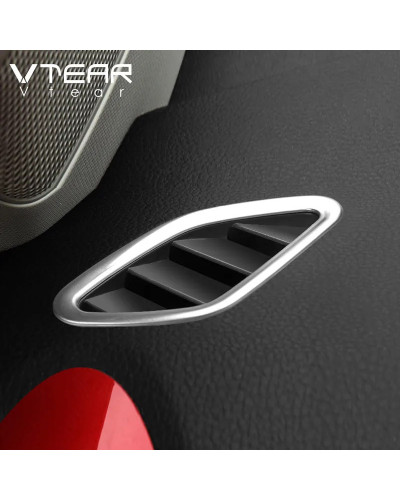 Vtear-cubierta de salida de aire de coche para MG ZS, marco de decoración, accesorio de moldura de acero inoxidable, piezas inte