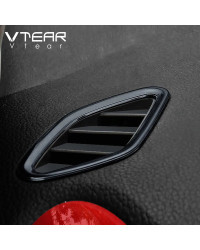 Vtear-cubierta de salida de aire de coche para MG ZS, marco de decoración, accesorio de moldura de acero inoxidable, piezas inte