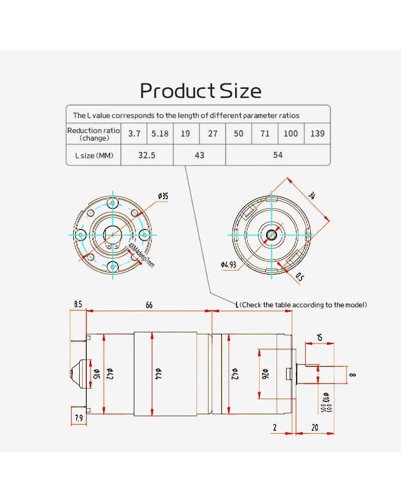 12V24V Planetary Gear DC Low-Speed Motor DC 775 Long Life Ultra-High T