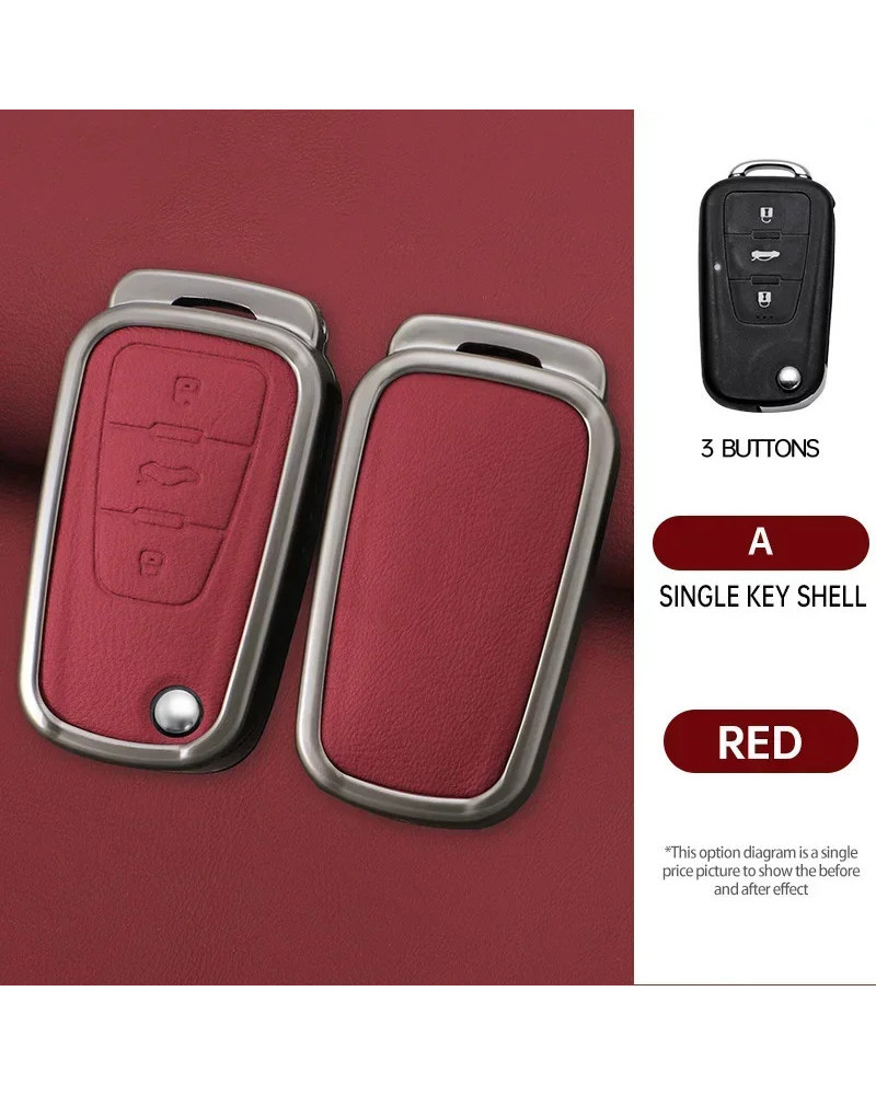 Funda de cuero para llave de coche, accesorio de aleación de Zinc para Roewe RX5, MG3, MG5, MG6, MG7, MG, ZS, GT, GS 350, 360, 7