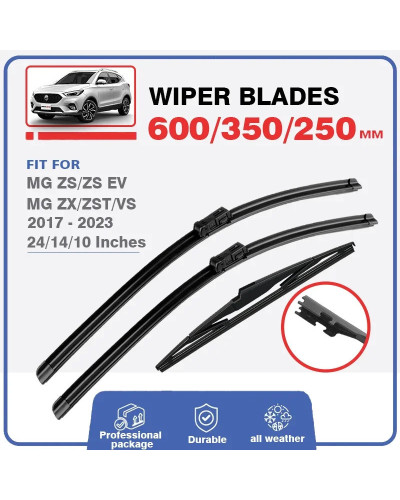 Car Front / Rear Wiper Blades For MG ZS 2017-2024 24"+14"+10" ZS EV MG