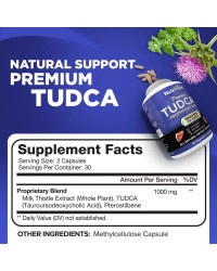 TUDCA-Suplemento de apoyo para la salud del ver, 1000 Mg, rico en antioxidante, limpieza estable, soporte para la vesícula bilia