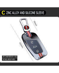 Funda de llave Fob de aleación de Zinc de 3 botones para MG 4 2023 Mg4 Ev MG HS GT ZS EV ZX MG5 MG6 para Roewe RX3 RX5 RX8 ERX5 