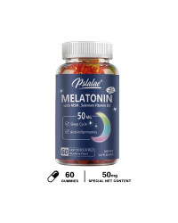 Gomitas de melatonina 50 Mg, ayuda a apoyar el sueño profundo, vitamina para dormir, promueve la caída del sueño rápidamente