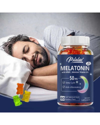 Gomitas de melatonina 50 Mg, ayuda a apoyar el sueño profundo, vitamina para dormir, promueve la caída del sueño rápidamente