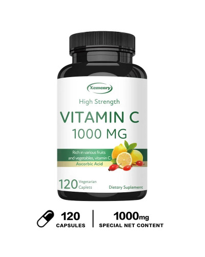 Suplemento alimenticio rico en frutas y verduras, Vitamina C Natural, 1000 mg