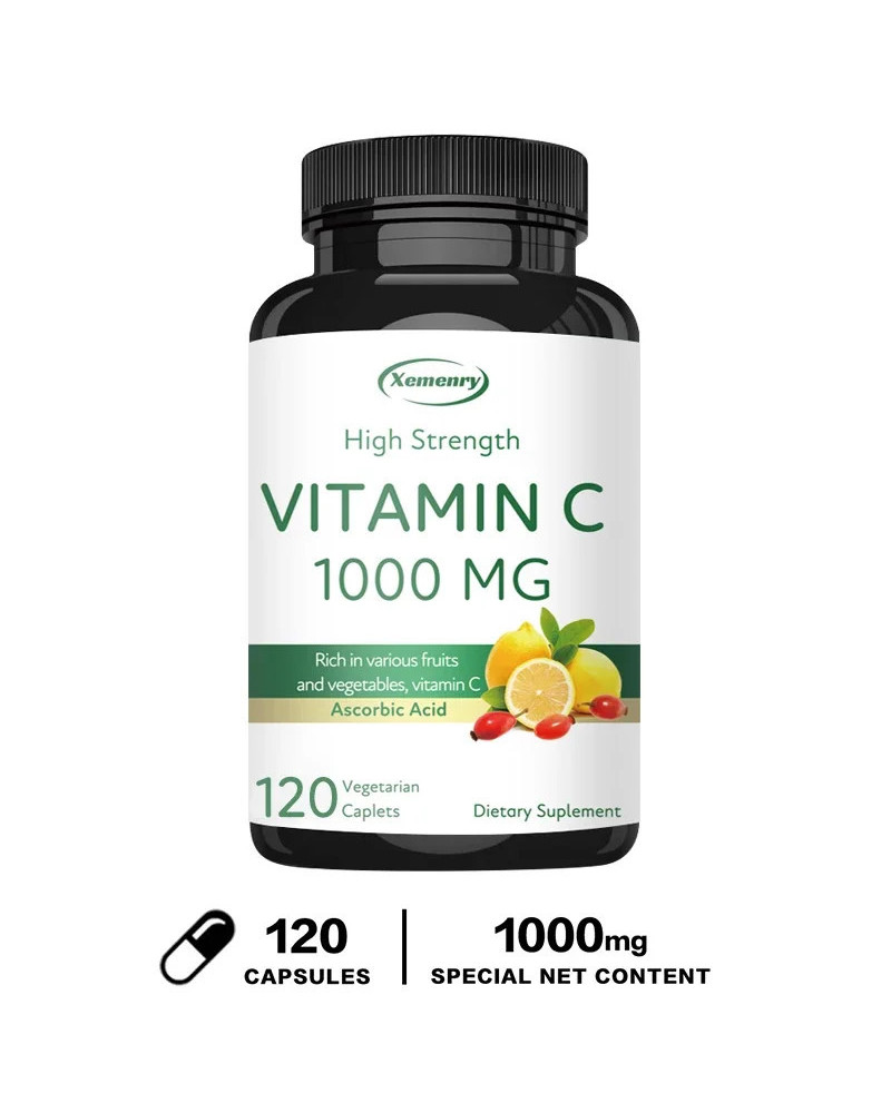 Suplemento alimenticio rico en frutas y verduras, Vitamina C Natural, 1000 mg