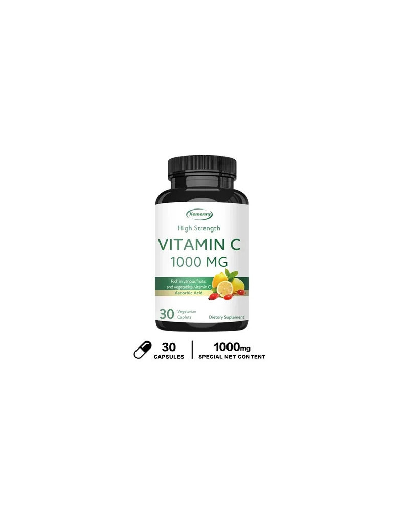 Suplemento alimenticio rico en frutas y verduras, Vitamina C Natural, 1000 mg