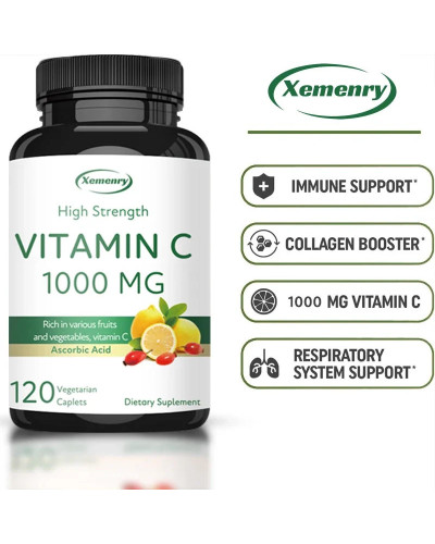 Suplemento alimenticio rico en frutas y verduras, Vitamina C Natural, 1000 mg