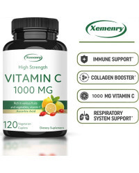 Suplemento alimenticio rico en frutas y verduras, Vitamina C Natural, 1000 mg