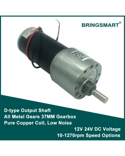 Bringsmart JGB37-3157 DC Gear Motor 12 Volt Reductor Engine High Speed