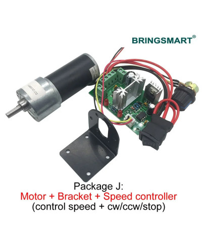 Bringsmart JGB37-3157 DC Gear Motor 12 Volt Reductor Engine High Speed