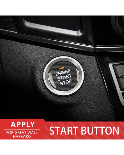 For Haval Car Engine Start Stop Button Cover Real Carbon Fiber Sticker