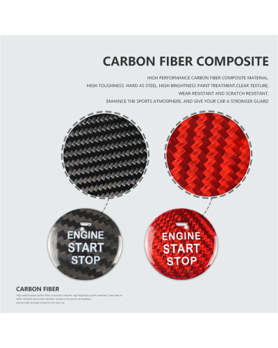 For Haval Car Engine Start Stop Button Cover Real Carbon Fiber Sticker