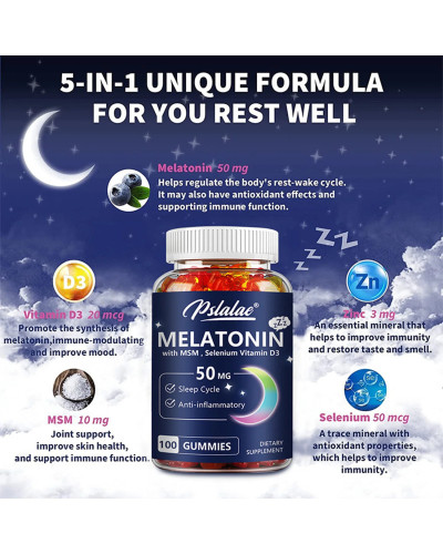 Gomitas de melatonina 50 Mg-Mejora la calidad del sueño y la relajación durante el sueño