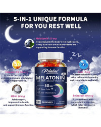 Gomitas de melatonina 50 Mg-Mejora la calidad del sueño y la relajación durante el sueño