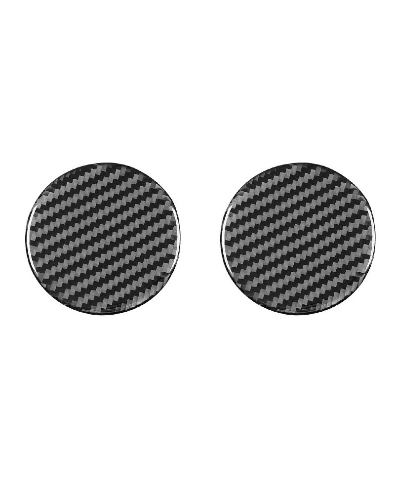 2Pcs Car Carbon Fiber Pattern Coaster Non Slip Water Cup Mat Anti-Dirt