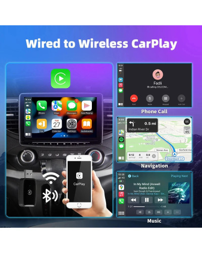 Adaptador inalámbrico para Carplay, Dongle inteligente 2 en 1, Android 2024, 5G, WIFI, para iphone, teléfono Android, Volvo, Ben