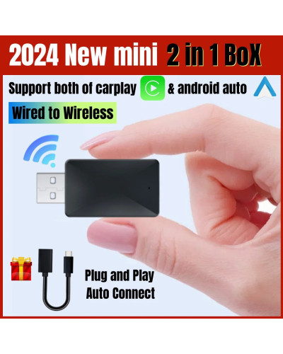 NEW Wireless Adapter CarPlay Android Auto Smart Mini Box Plug And Play