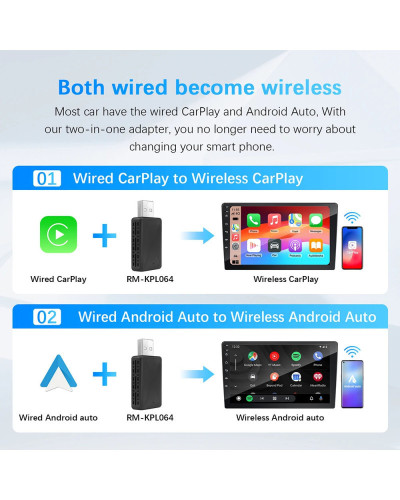 NEW Wireless Adapter CarPlay Android Auto Smart Mini Box Plug And Play