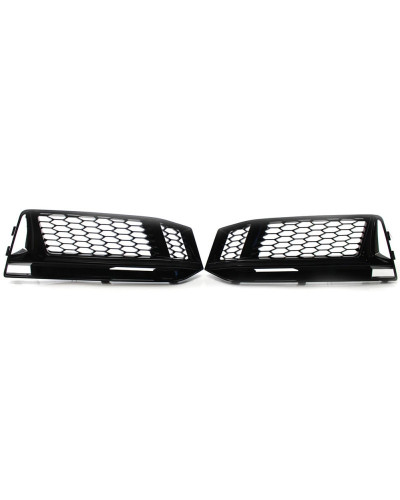 Rejilla de luz antiniebla para parachoques delantero de coche, accesorio de color negro brillante, estilo panal, para AUDI S4, A