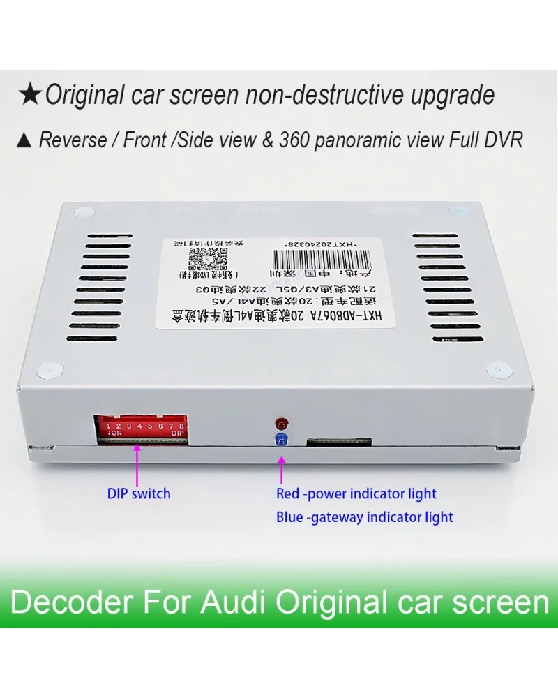 Decodificador de trayectoria inversa HD para Audi Q3 / Q5 2022-2024, OEM, pantalla Original, actualización de cámara de visión t