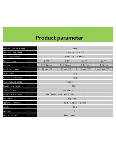 Highly Torques Servo Motor PTK 8812 MG-D Digital Servo Programmable fo