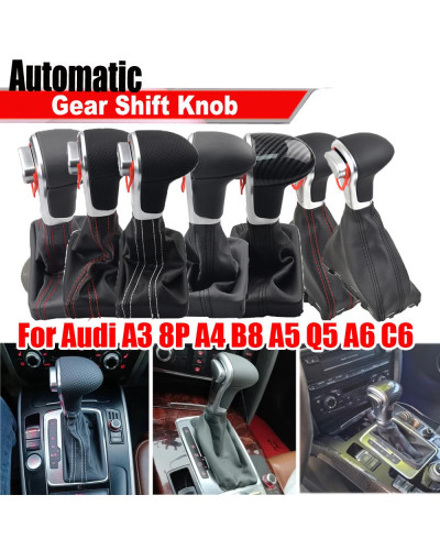 Perilla de palanca de cambios automática, cubierta de cuero, 4G1, 713, 139, para Audi A3, 8P, A4, B8, A5, Q5, A6, C6