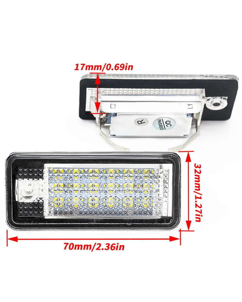 Lámpara de luz de matrícula de 18 LED 6000K para Audi A3 S3 A4 S4 B6 B7 A6 S6 A8 Q7, sin Error Canbus