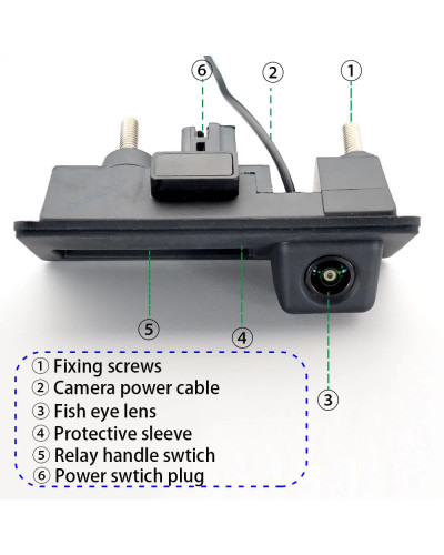 AHD-cámara de visión trasera para coche, videocámara de aparcamiento impermeable con mango de camión, 1080P, para Audi Q3 8U 201